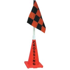 Orange Cone w/ Orange/Black Flag (Crossing)