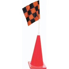 28" Orange/Black Checkered Flag w/Cone