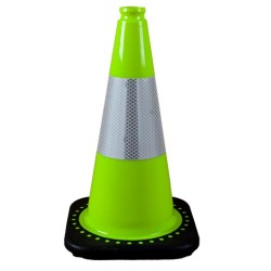 18" Fluorescent Green Cone w/ 6" Reflective Collar