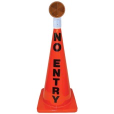 28" Orange Message Cone w/ Reflector (No Entry)