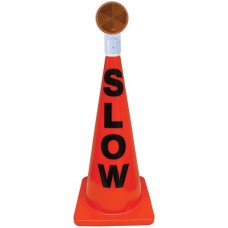 28" Orange Message Cone w/ Reflector (Slow)