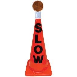28" Orange Message Cone w/ Reflector (Slow)