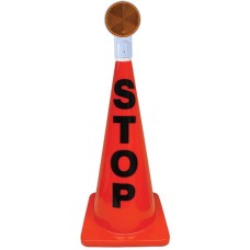 28" Orange Message Cone w/ Reflector (Stop)