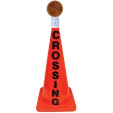 28" Orange Message Cone w/ Reflector (Crossing)