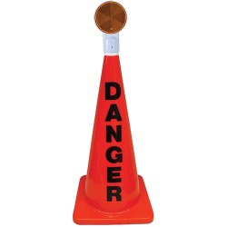 28" Orange Message Cone w/ Reflector (Danger)
