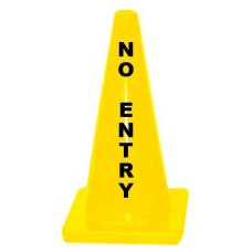 18" Yellow Message Cone  - No Entry