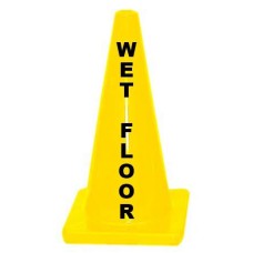 18" Yellow Message Cone  - Wet Floor