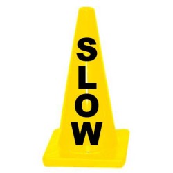 18" Yellow Message Cone  - Slow