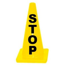 18" Yellow Message Cone  - Stop