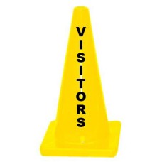 18" Yellow Message Cone  - Visitors