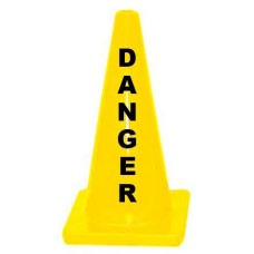 18" Yellow Message Cone  - Danger