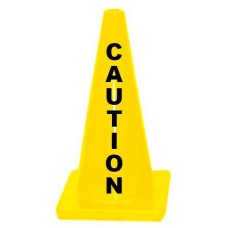 18" Yellow Message Cone  - Caution