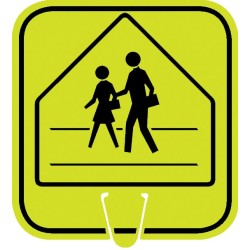 Hi-Viz Reflective Snap-On Cone Sign - School Crossing