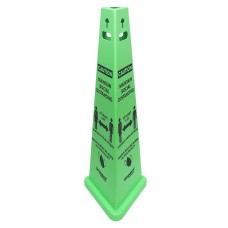 TriVu® 3 Sided Safety Sign, Social Distancing with Mask, Fluorescent Green